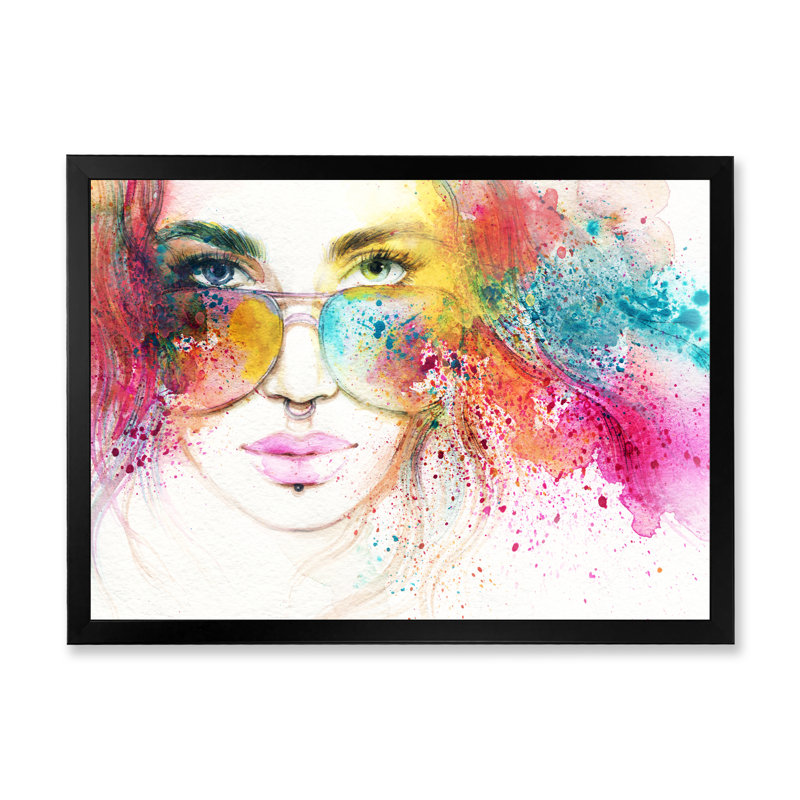 «Fashion Model With Vivid Make Up VI», reproduction sur toile, H 8 po x l 12 po, Cadre noir