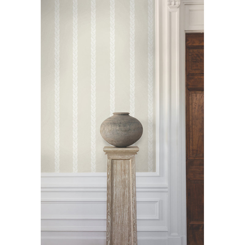 Braided Stripe Striped Wallpaper Double Roll by Ronald Redding, Tan