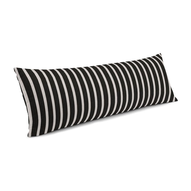 Housse de coussin d'extérieur rectangulaire Sunbrella®Shore, 14 po x 36 po, Noir et blanc