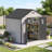 Patio Plastic Portable Outdoor Storage Shed with Deck-127386048