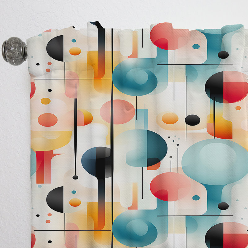 Contemporary Abstraction II - Rideau moderne - Velours obscurcissant - 1 panneau, L 52 po x L 95 po