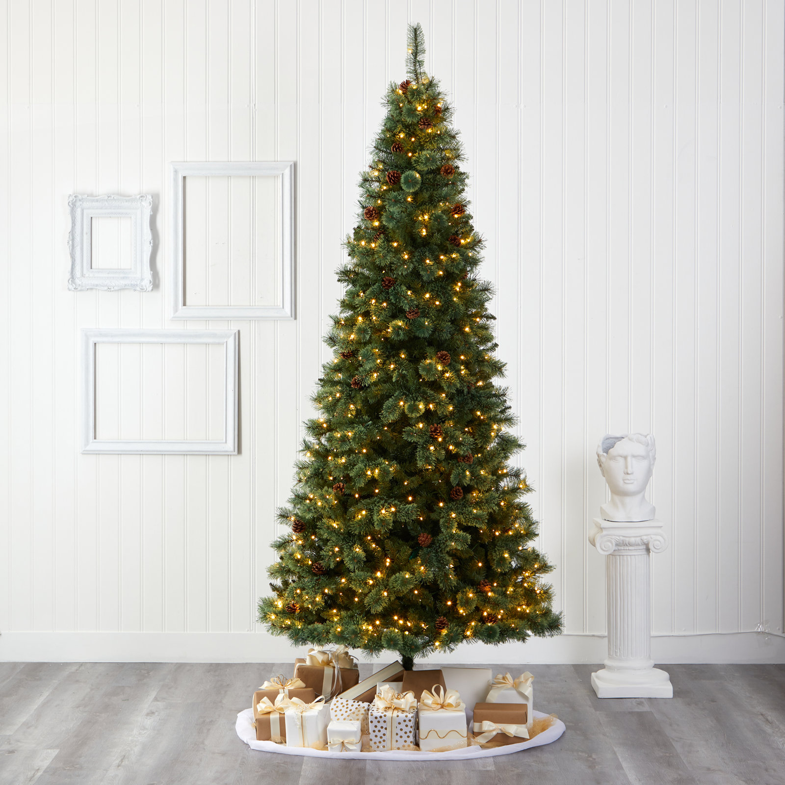 Lighted Artificial Christmas Tree, 9' H