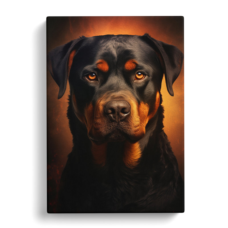 Rottweiler Digital - Wrapped Canvas, 76cm H x 50cm W x 3cm D