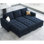 Canapé-lit modulaire en velours de 83 pièces avec canapé-lit et rangement pour repose-pieds Shavera