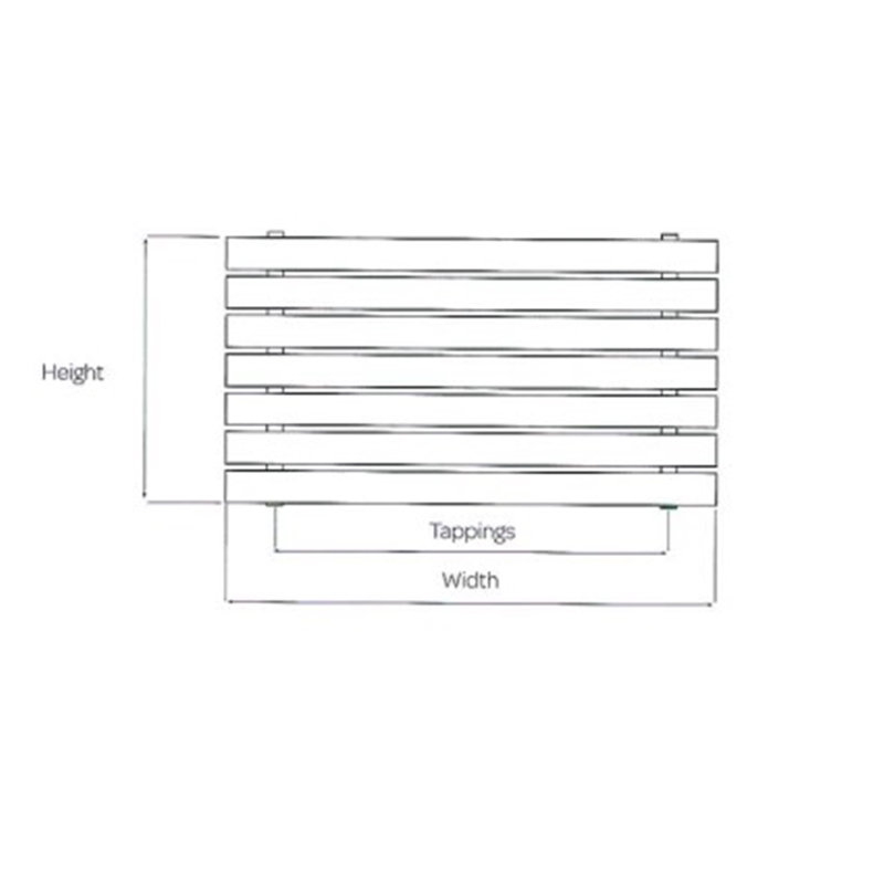 Clifton Heated Towel Rails, 50cm H x 60cm W x 7.9cm D