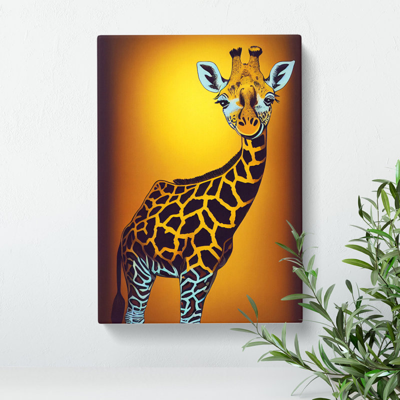 Young Giraffe - Wrapped Canvas, 50cm H x 35cm W x 3cm D