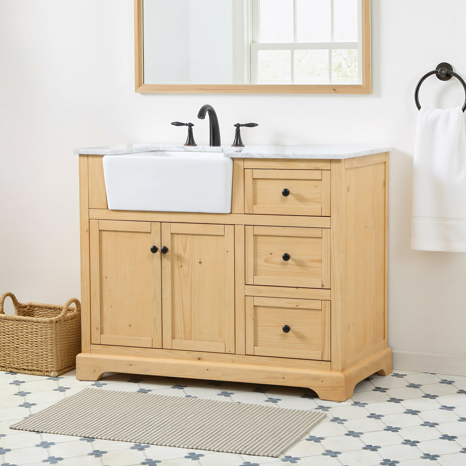 Pardue 42'' Single Bathroom Vanity, Natural Wood