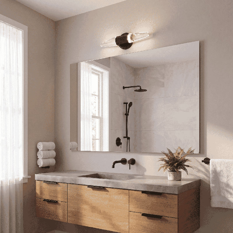 Éclairage pour meuble-lavabo à DEL Moshin, Noir, Noir