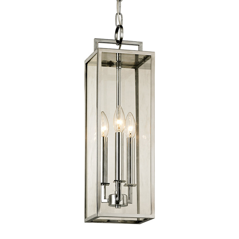 Beckham 3 - Light LED Outdoor Hanging Lantern, Polished Stainless