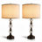 Morkus 25.5" Crystal Table Lamp with 3-Way Dimmable Light and USB Type-C Ports-1886272826