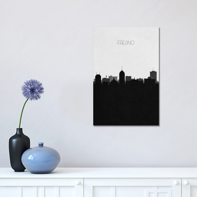 Fresno, California City Skyline by Ayse Deniz Akerman - Wrapped Canvas Gallery-Wrapped Canvas Giclée, 30.48 cm H x 45.72 cm W