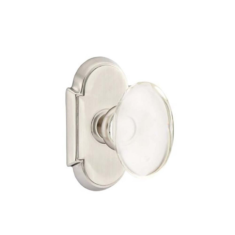 Double Dummy Hampton Knob with #8 Rose, Satin Nickel