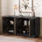 4-Door Storage Cabinet with 3D Geometric Doors & Metal Trim-1237123434