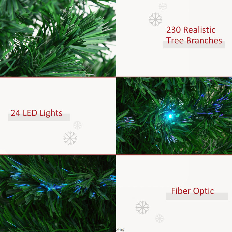 Sapin de Noël illuminé de 6 pi avec 24 lumières DEL multicolores et 230 pointes Douglas
