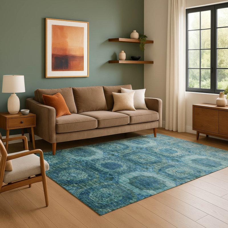 Premium Machine Washable Mayfield AMF1944 Panels Rug, Rectangle 8' x 10'