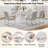 63" Faux Marble Dining Table Set with Faux Leather Chairs, Set for 4 or 6-1576461973-1576461969