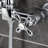 Kingston Brass Heritage Double-Handle 3-Hole Wall-Mount Bridge Kitchen Faucet with Brass Sprayer-93672636