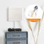 Lampe de table Marshawn avec 2 ports USB, 2 prises de courant et ampoule incluse
