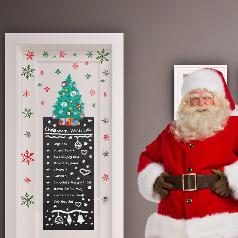 Adhésif décoratif flocons de neige et tableau noir