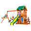 Ensemble de balançoires en bois de cèdre avec glissade, maison-club, maisonnette et casse-croûte pour la cour Oakmont de Backyard Discovery