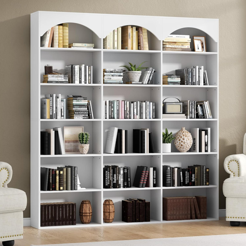 Triple Wide Bookcase 71''X 59''X 9.25'', White