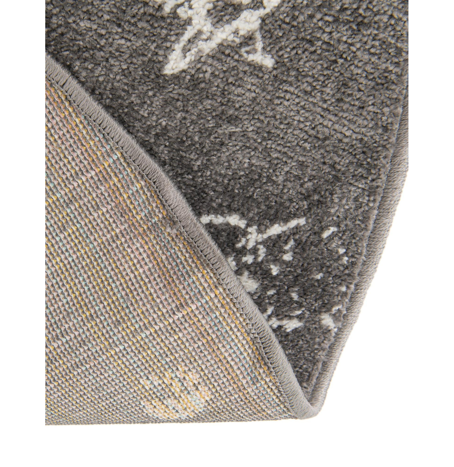 Kids Area Rug, Round 5'3", Gray