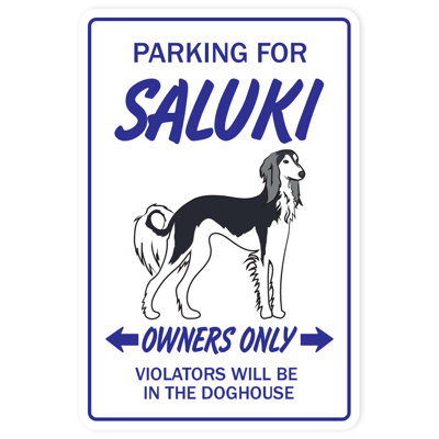 Saluki Decal Dog Pet Parking Sign