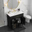 Ensemble de meuble-lavabo simple 36 po avec lavabo en céramique, structure en bois massif, 2 tiroirs fonctionnels et armoire-115630028