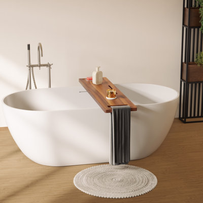 Premium 39 inch Solid Wood Bathtub Tray - Large & Thick Bath Tub Tray - Solid Acacia Wood Bath Tray For Tub