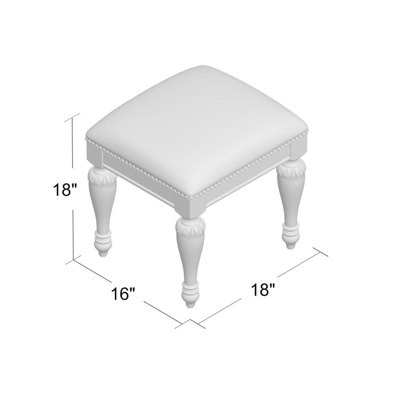 Tabouret de coiffeuse Coalson, Platine translucide