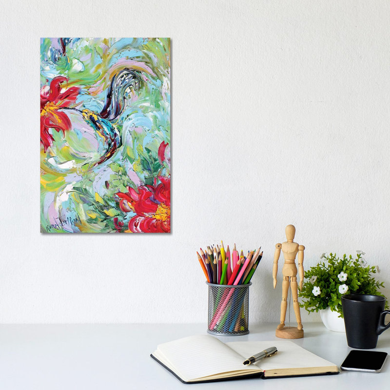 Hummingbird Giclee Native Resolution by Karen Tarlton - Wrapped Canvas Painting, 20.32 cm H x 30.48 cm W