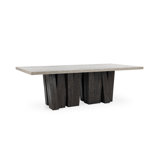 Simone 94" Reclaimed Pine Wood Dining Table In Antique
