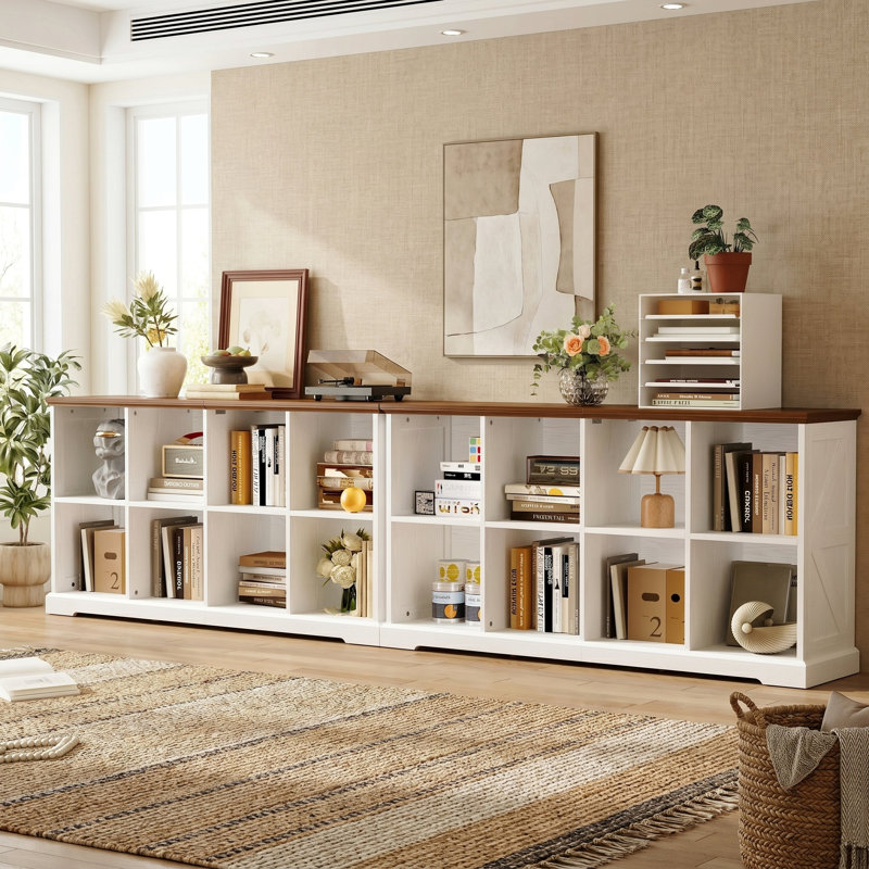 Bibliothèque de rangement pour 8 cubes, Blanc, 8 cubes (L 58,2 po x l 14,6 po x H 30,1 po)