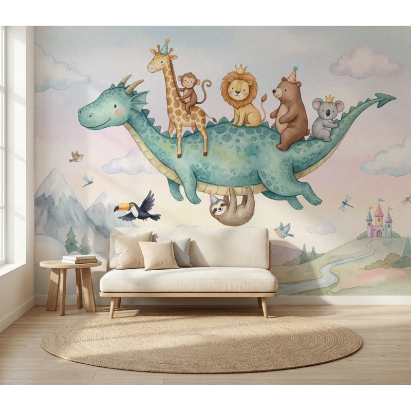 Décoration murale fantaisiste amovible, 140 po x 108 po, Peler et coller