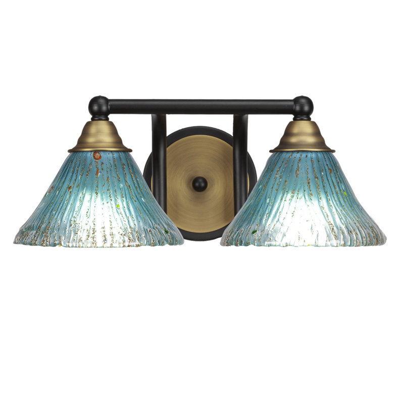 Ayrshire 2-Light Bath Bar, Matte Black/Brass