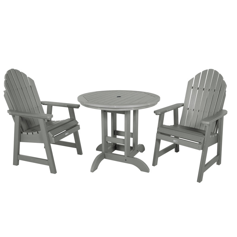 Lynn 2-Person 36" Round Dining-Height Bistro Set, Coastal Teak