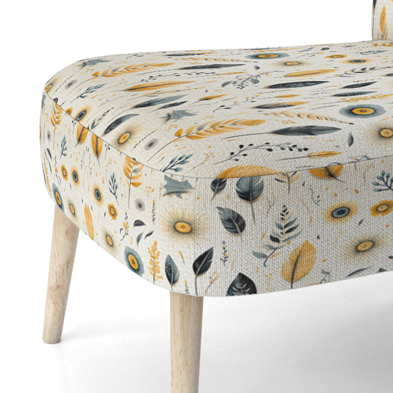 Motif Nomadic Serenity Boho - Chaise d'appoint rembourrée scandinave, chaise d'appoint Botanical Nature