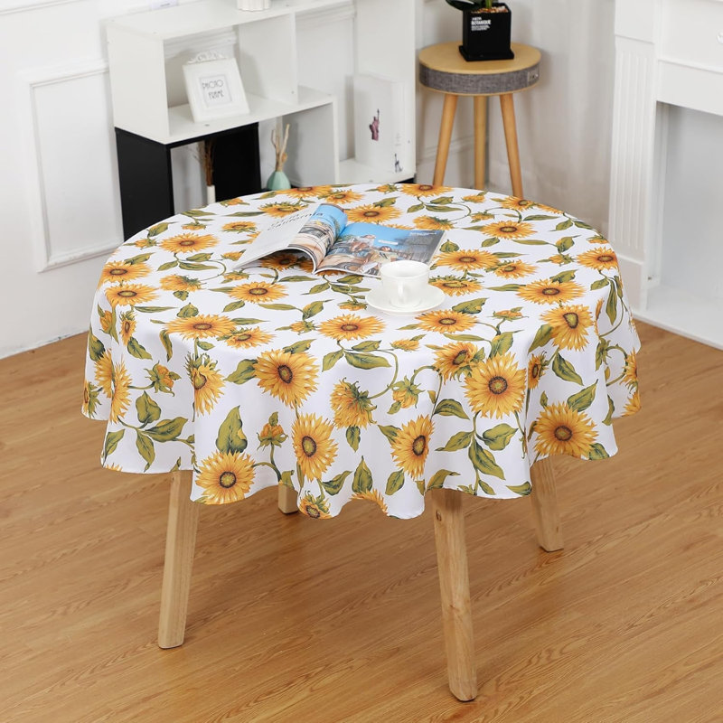 Round Tablecloth 180cm Sunflower Polyester Table Cloth