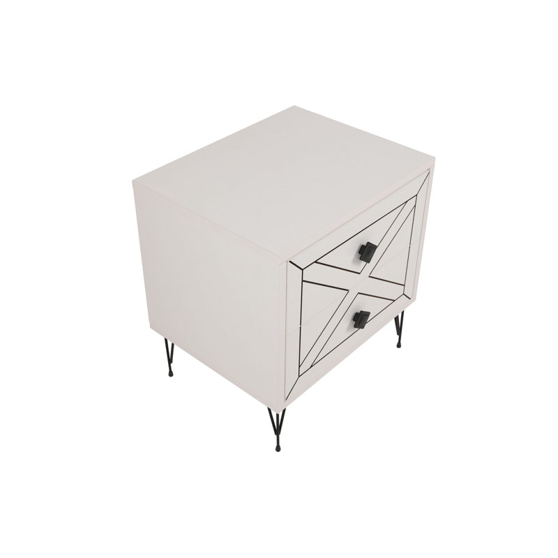 Chenoweth 50 cm W Bedside Table, White