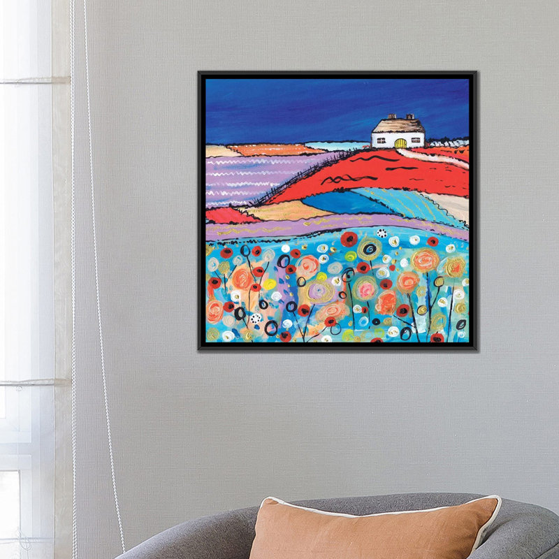 « home doux home », reproduction d’impression sur toile, H 18 po x l 18 po x P 1,5 po, Toile avec cadre noir, Pas de tapis