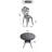 3-Piece Set Of All-Weather Cast Aluminum Dining Furniture Set With Black Frame-426141612