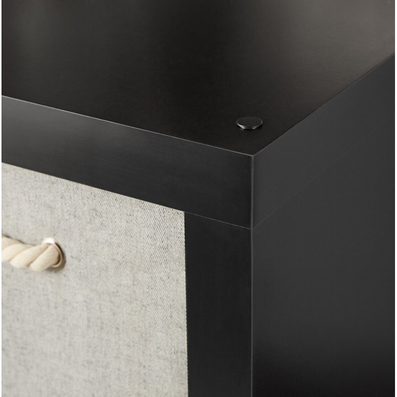 Gulfasha 4-Cube Storage Organizer, Solid Black