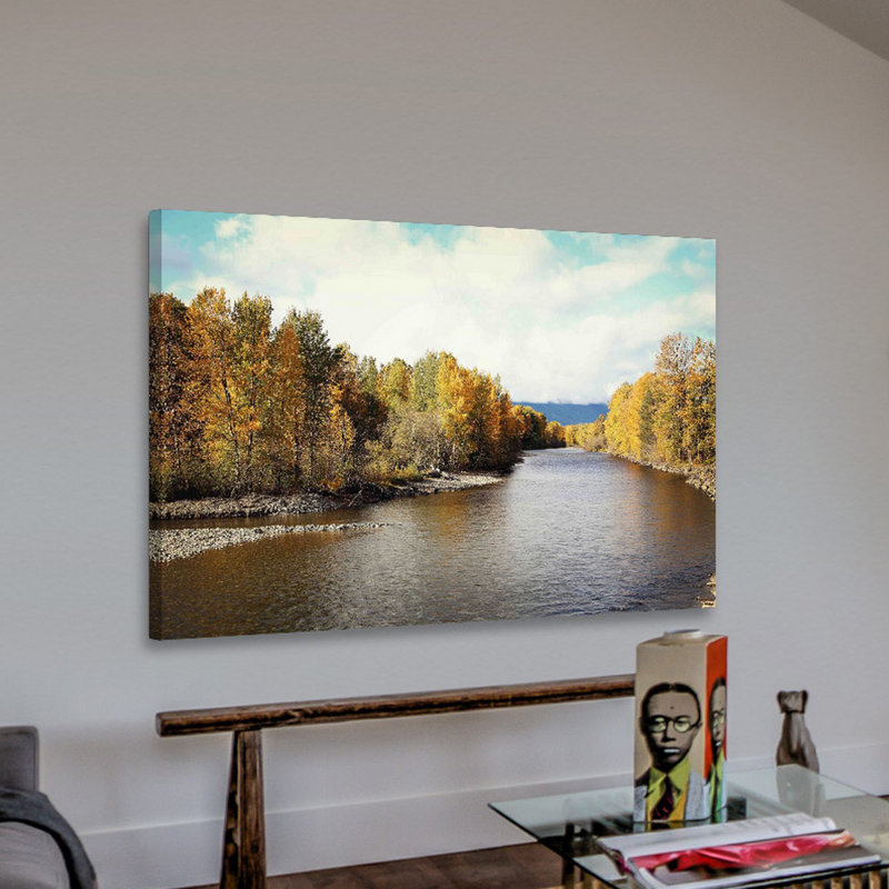 Autumn On The River by Sylvia Cook - Wrapped Canvas Print, 101 cm H x 152 cm W x 3.81 cm D