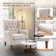 Button-Tufted Small Wingback Accent Chair with Rolled Arm and Thick Padded Cushion