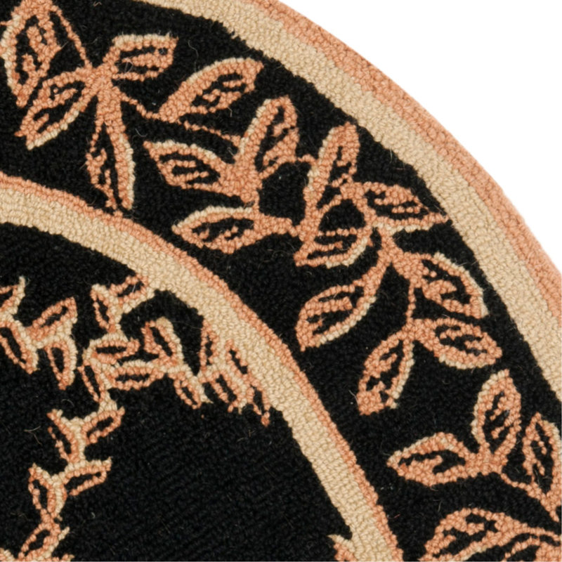 Jonsson Hand Hooked Wool Pile Floral Rug, Oval 4'6" x 6'6" 