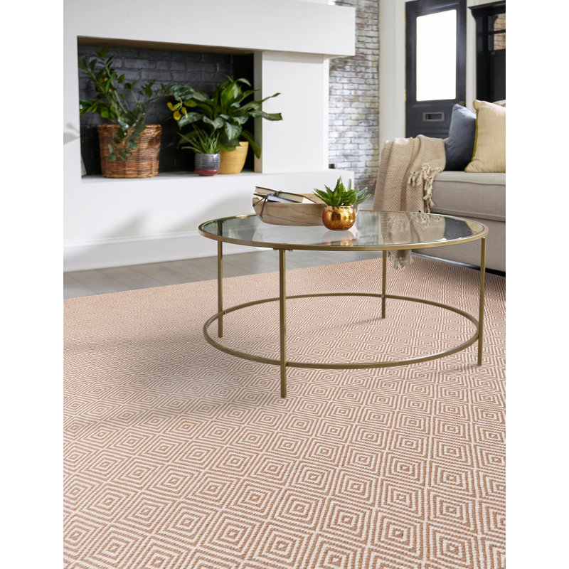 Contemporary Ohara Area Rug Beige Color, Square 7'10"