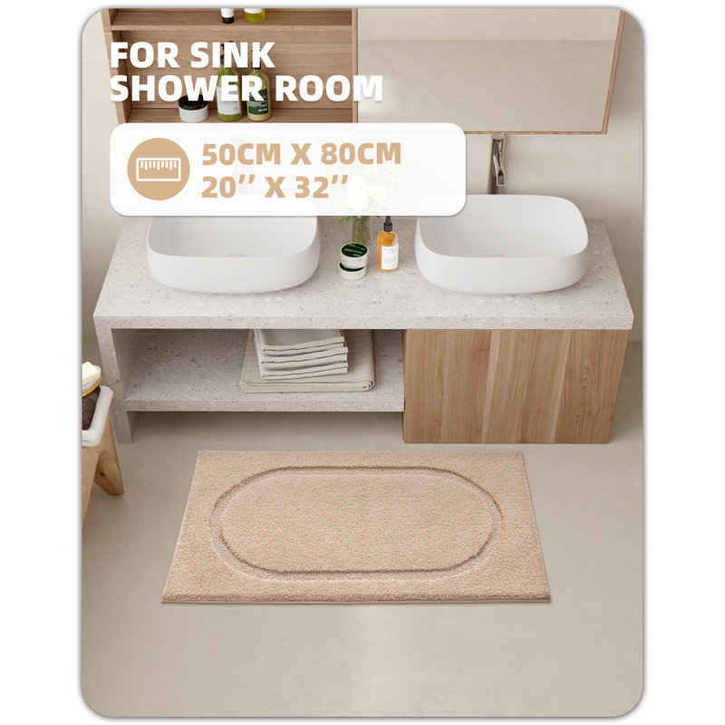 Tapis pour salle de bain Wesleigh, Beige, L 20 po x L 32 po