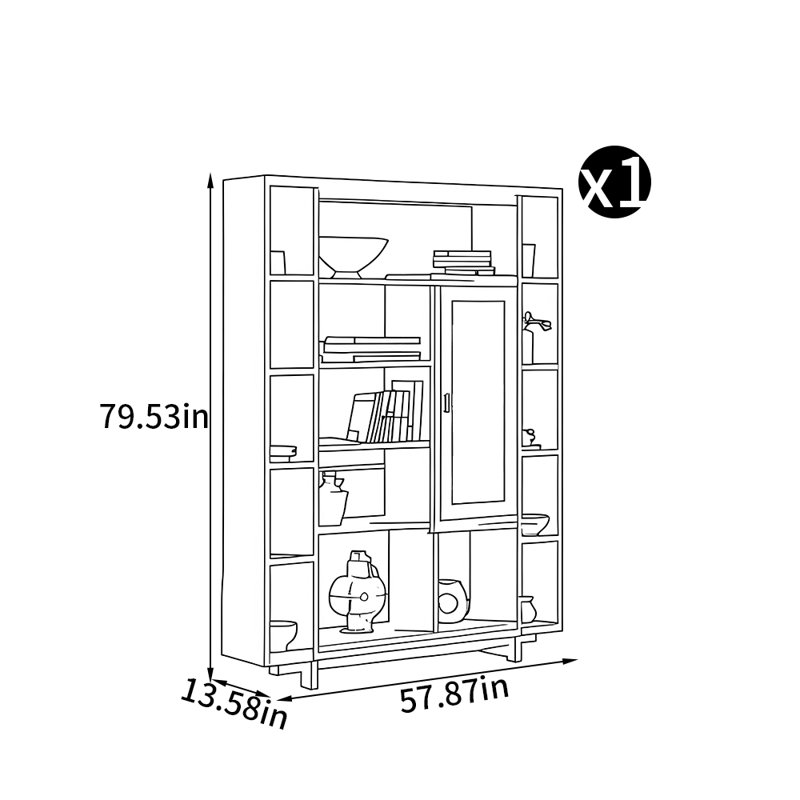 Middle and ancient style bookcase