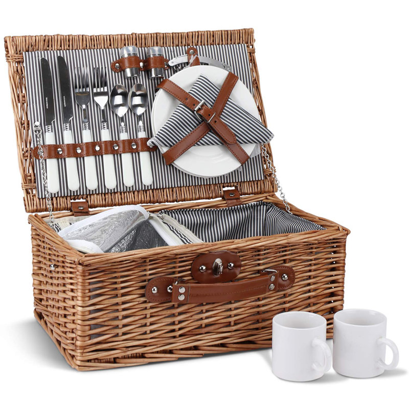Wicker Picnic Basket For 2