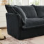 De 2 fauteuils rembourrés avec housse avec, velours côtelé gris, assise profonde, grands coussins moelleux, confortables et respirants, housses amovibles, assise d'assise, conception élégante, assemblage facile